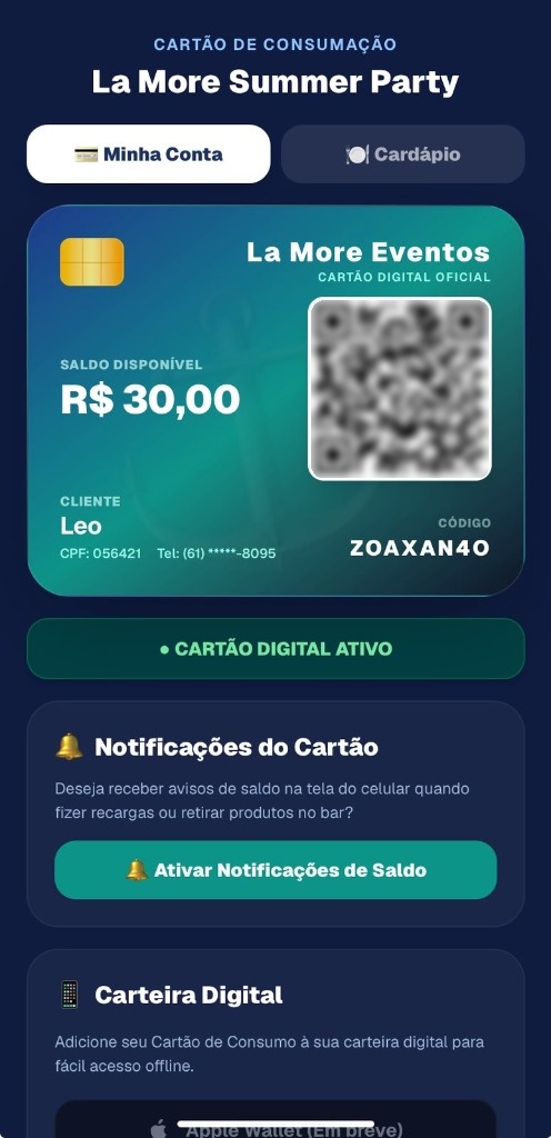 Cartão de Consumo Digital La More Eventos